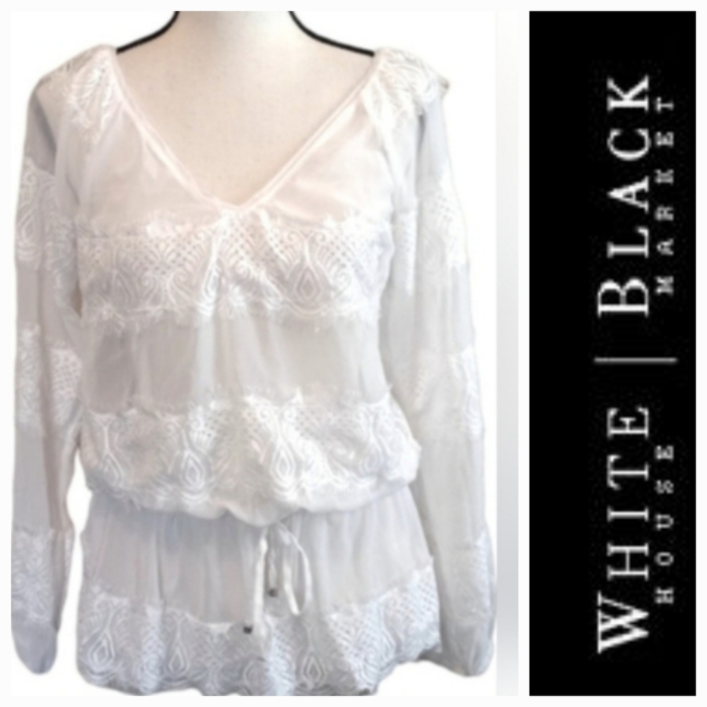 WHITE HOUSE BLACK MARKET BLOUSE - Picture 1 of 8